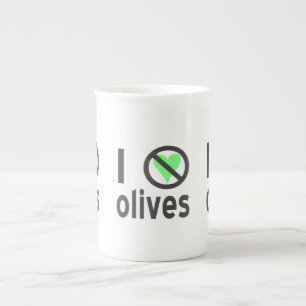 Tasse En Porcelaine Je déteste les olives, pas d'amour
