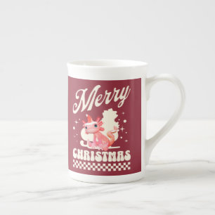 Tasse En Porcelaine Joli Axolotl de Noël Joyeux Noël