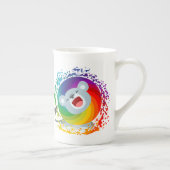 Tasse En Porcelaine Joli dessin arc-en-ciel Lion blanc (Droite)