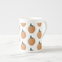 Joli Orange Pêche Fruit Dessiné à la Main