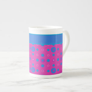 Tasse En Porcelaine Jolie Mug, Magenta : Points Bleus Bleus