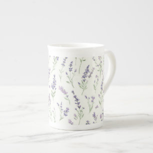 Tasse En Porcelaine Jolies Fleurs Lavande Blanches Shower de Mariée