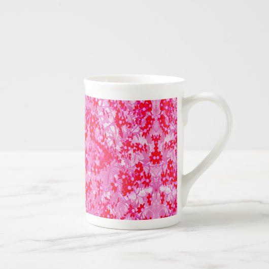 Tasse En Porcelaine Jolies fleurs rouges (Droite)