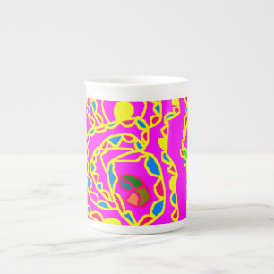 Tasse En Porcelaine Jolies motifs d'art mosaïque ronde