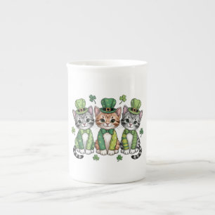 Tasse En Porcelaine Jolis chatons de la Saint-Patrick-47474