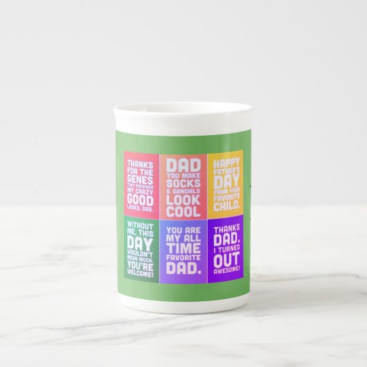 Tasse En Porcelaine Joyeuse Fête des Pères multi-message (Devant)