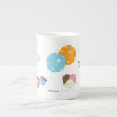Tasse En Porcelaine Joyeux anniversaire/ballons+Nom de (Devant)