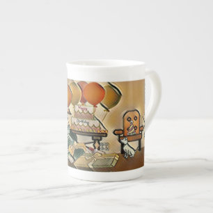 Tasse En Porcelaine Joyeux art d'anniversaire