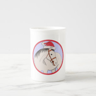 Tasse En Porcelaine Joyeux Cheval de Noël