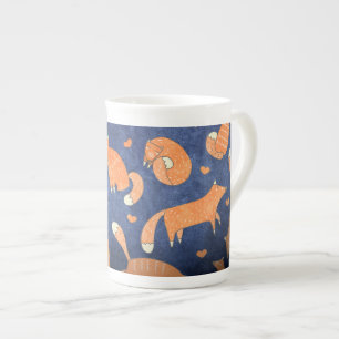 Tasse En Porcelaine Joyeux motif de renard animal