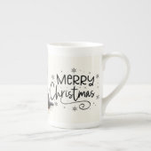 Tasse En Porcelaine Joyeux Noël à chiot Brown (Droite)