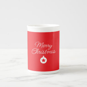 Tasse En Porcelaine Joyeux Noël classique unique minimaliste simple