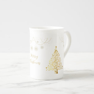 Tasse En Porcelaine Joyeux Noël en or