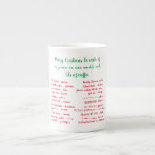 Tasse En Porcelaine Joyeux Noël et café en différentes langues (Devant)