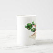 Tasse En Porcelaine Joyeux Noël et Joyeux Nouvel An Holly  (Devant)