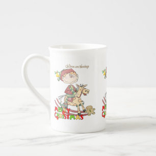 Tasse En Porcelaine Joyeux Noël les enfants sont des bénédictions Chin