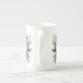 Tasse En Porcelaine Joyeux Noël Maman Vert Floral (Dos)