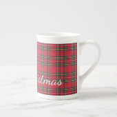 Tasse En Porcelaine Joyeux Noël Rouge Plaid (Droite)
