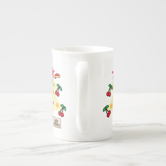 Tasse En Porcelaine Joyeux sapin de Noël, Jolly Holiday Cherries (Dos)