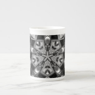 Tasse En Porcelaine Kaleidoscope gris foncé Star...