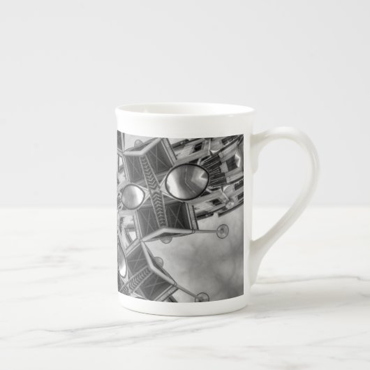 Tasse En Porcelaine Kaleidoscope Star gris foncé... (Droite)