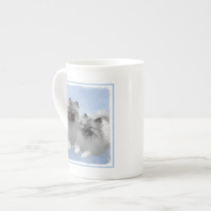 Tasse En Porcelaine Keeshond Paire de Kees Peinture Art animal origina
