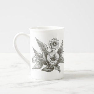 Tasse En Porcelaine La Chine bourrée de tulipes sombres