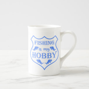 Tasse En Porcelaine La pêche est ma citation de bouclier de loisir sur