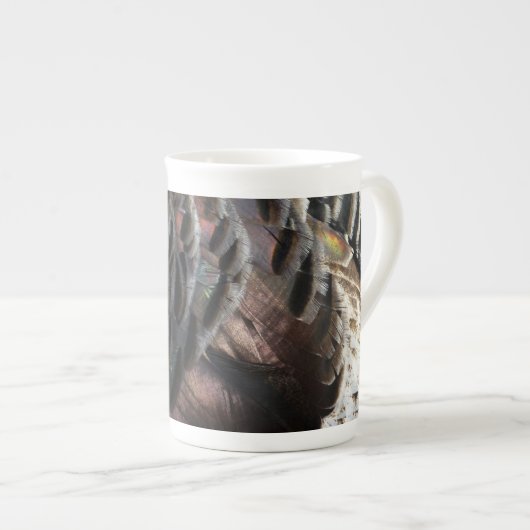 Tasse En Porcelaine La Turquie sauvage Plumes I Abstrait Nature Design (Devant droit)