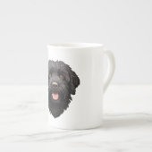 Tasse En Porcelaine Labradoodle Chien noir (Devant droit)
