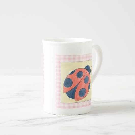 Tasse En Porcelaine Ladybug Trio Atterrissage sur Fleurs (Devant droit)