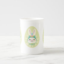 Lapin de Pâques, tasse de porcelaine osseuse