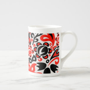 Tasse En Porcelaine L'art populaire ukrainien motif floral abstact