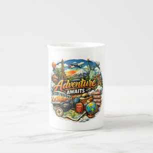 Tasse En Porcelaine L'aventure Attend Collage De Voyage Vacances Vinta