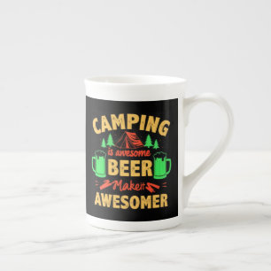 Tasse En Porcelaine Le camping est une bière géniale, rendez-la encore