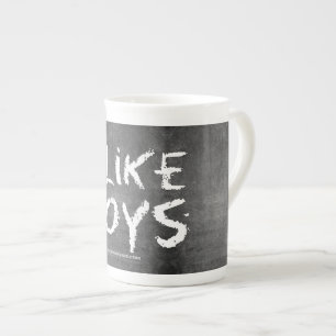 Tasse En Porcelaine Le SlipperyJoe's J'aime les garçons tableau noir s