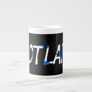 Tasse En Porcelaine L'Écosse superposée au drapeau écossais cn