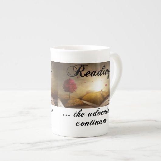 Tasse En Porcelaine Lecture, l'aventure continue (Devant droit)