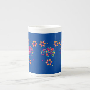 Tasse En Porcelaine l'éléphant indien Diwali mandala