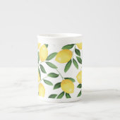 TASSE EN PORCELAINE LÉMONS DE COULEUR D'EAU (Devant)