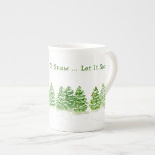 Tasse En Porcelaine Les arbres d'hiver peints à la main la font neige