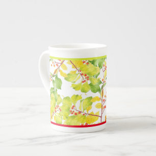 Tasse En Porcelaine Les baies d'automne sur la Chine osseuse