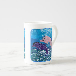 Tasse En Porcelaine Les dauphins "L'art des enfants"