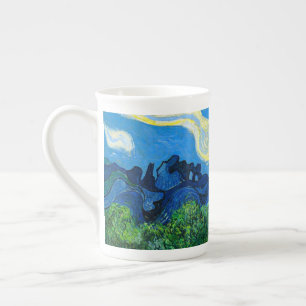 Tasse En Porcelaine Les oliviers de Van Gogh dans un paysage montagneu