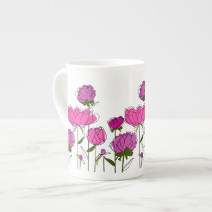 Tasse En Porcelaine Les pivoines font l'os de la Chine