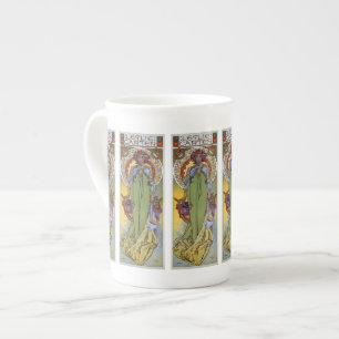 Tasse En Porcelaine Leslie Carter Poster du Théâtre Vintage par Mucha