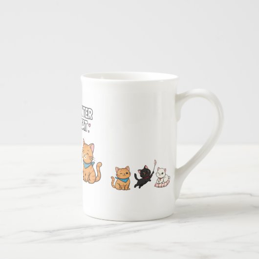 Tasse En Porcelaine Life Is Better With A Cat (Droite)