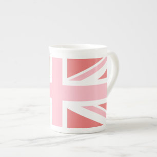 Tasse En Porcelaine Light Coral et Union Jack rose