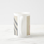 Tasse En Porcelaine Lignes graphiques orange et bleu (Dos)