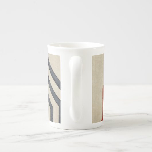 Tasse En Porcelaine Lignes graphiques orange et bleu (Dos)